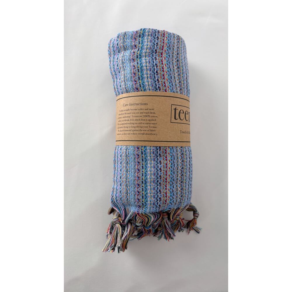 Teema Sky Labyrinth Turkish Cotton Towel Bath Sheet Blanket 70"x38" New Fringe